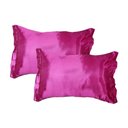 Ver imagem 1 de Par Fronhas Cetim Seda Luxo Antifrizz 50x70cm - Magic Enxovais Pink