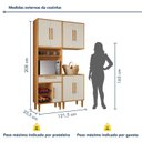 Ver imagem 4 de Cozinha Completa Modulada 3 Peças 7 Portas 1 Gaveta com Fruteira Lorena