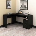 Ver imagem 3 de Kit Escritório C/ Mesa em L com Gavetas e Balcão 2 Portas Pr Cor:preto