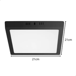 Painel Plafon Quadrado Sobrepor 18w Preto Luz Quente 3000k - 3