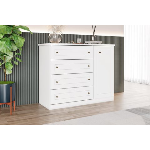 Comoda Americana 01 Pt. 04 Gav. Branco Hp - Henn