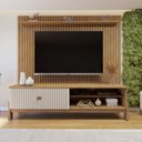Ver imagem 4 de Rack com Painel Ripado Vitória para Tv até 55 Polegadas 2 Portas MDF Frisado