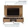 Rack com Painel Ripado para TV até 65 Polegadas Pés Madeira Maciça Vitória - 10