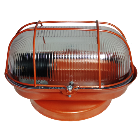 Arandela Luminária Oval Tartaruga Cobre Aço Vidro Resistente
