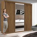Ver imagem 2 de Guarda Roupa Casal 3 Portas de Correr e 3 Espelhos Evidence Minastex