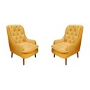 Ver imagem 1 de Kit 2 Poltronas Decorativas Lille Suede Mostarda - Dominic Decor