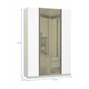 Ver imagem 3 de Guarda-roupa Solteiro Luciane 4 Portas 3 Gavetas Prime Plus Alumínio com Vidro Reflecta