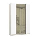 Ver imagem 1 de Guarda-roupa Solteiro Luciane 4 Portas 3 Gavetas Prime Plus Alumínio com Vidro Reflecta