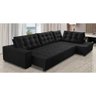 Sofá de Canto Retrátil e Reclinável com Molas 3,40x2,00 Ld Jacke Suede Preto Madelina Decor - 1