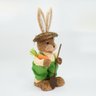 Coelho de Páscoa Decoração em Palha Coelhinho Jardineiro 63cm - 2
