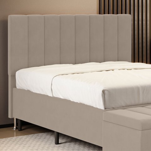 Cabeceira Nashira 160 para Cama Queen Z-006 Sued Capuccino Aradecor