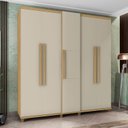 Ver imagem 1 de Guarda-Roupa Casal 5 Portas 3 Gavetas Internas 2 Maleiros e Sapateira Munique Bege/Cinamomo/Off White