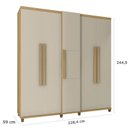 Ver imagem 4 de Guarda-Roupa Casal 5 Portas 3 Gavetas Internas 2 Maleiros e Sapateira Munique Bege/Cinamomo/Off White