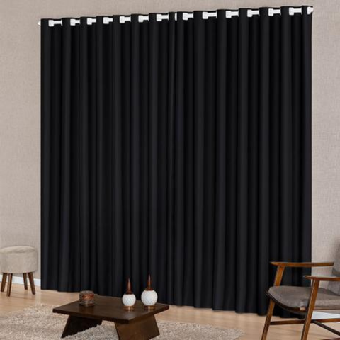CORTINA OXFORD PRETO 6.00 X 2.60  PARA SALA / QUARTO