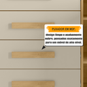 Ver imagem 3 de Cômoda Grécia com 1 Porta com Detalhe Ripado e 4 Gavetas 1 Tranca com Chave Marrom/Cinamomo/Off White