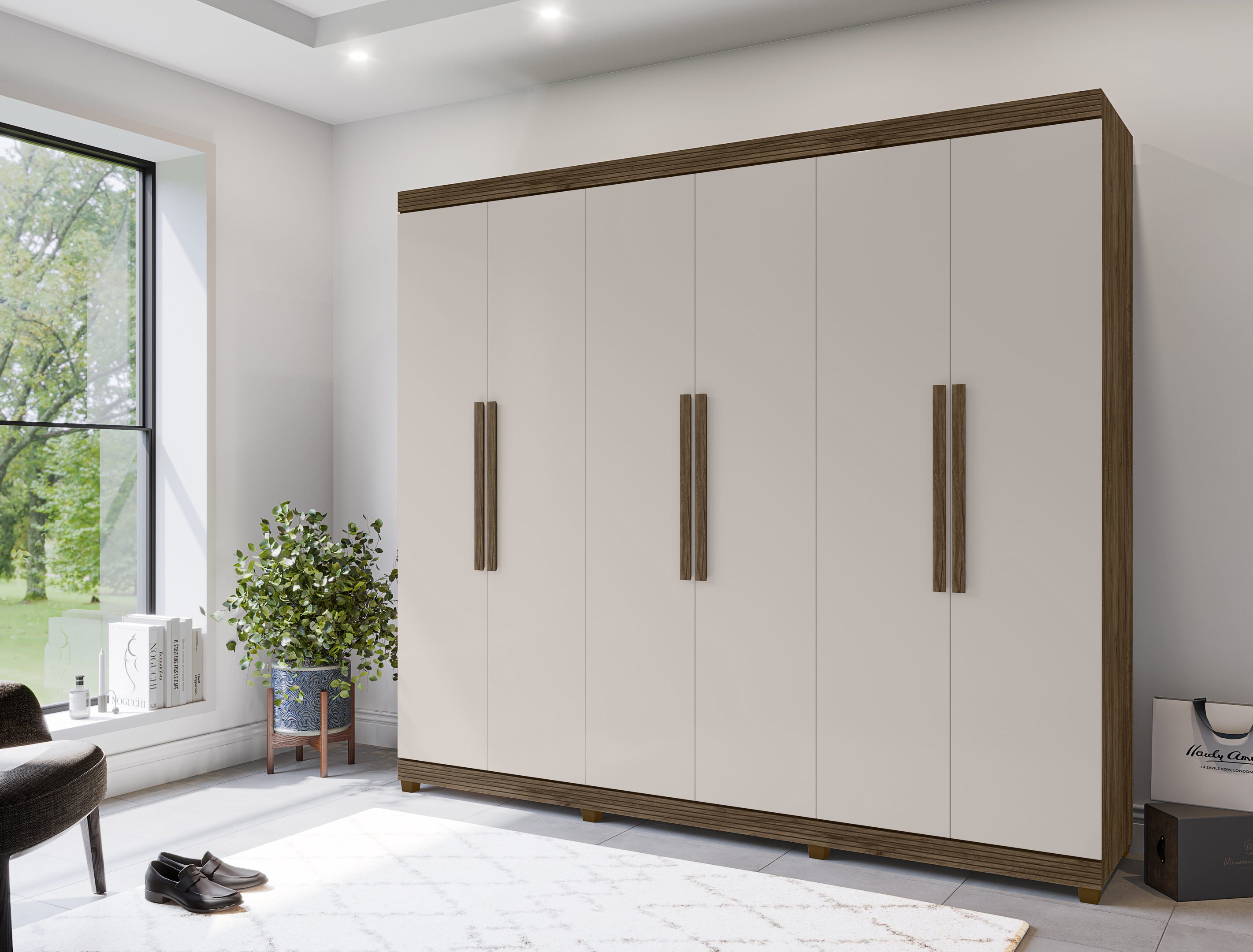 Guarda Roupa 06 Portas e 06 Gavetas Enna - Lanza:jacarandá/off