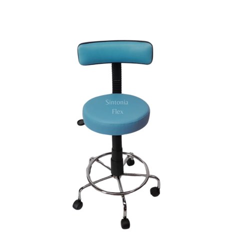 Cadeira Mocho Potogolo Estética C/ Regulagem de Altura a Gás Tatuador Manicure-base e Apoio de Pés C