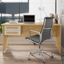 Ver imagem 1 de Mesa de Escritório Escrivaninha Cannes com 1 com Chave 2 Gavetas 160cm Marrom/Cinamomo/Off White