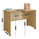 Ver imagem 2 de Mesa de Escritório Escrivaninha Cannes com 1 com Chave 2 Gavetas 160cm Marrom/Cinamomo/Off White