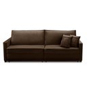 Ver imagem 5 de Sofá sem Caixa Retrátil Reclinável 2,50m Cancún Veludo Marrom Mirra Decor