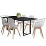 Mesa de Jantar Maldiva 180cm Preto F01 com 4 Cadeiras Ayla e 2 Cadeiras Madri Branco - 1