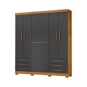 Ver imagem 1 de Roupeiro 200cm 6 Portas 6 Gavetas sem Espelho - Ssx Multicoisas