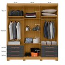 Ver imagem 2 de Roupeiro 200cm 6 Portas 6 Gavetas sem Espelho - Ssx Multicoisas