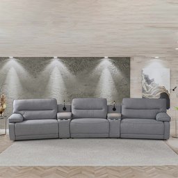 Sofá Decorativo Swift Curvo Elétrico C/porta Copos Baú Cooler Reclinável Retrátil Som Bluetooth e Ca - 2