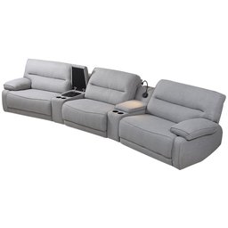 Sofá Decorativo Swift Curvo Elétrico C/porta Copos Baú Cooler Reclinável Retrátil Som Bluetooth e Ca - 7