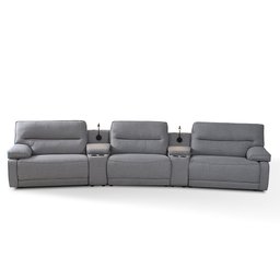 Sofá Decorativo Swift Curvo Elétrico C/porta Copos Baú Cooler Reclinável Retrátil Som Bluetooth e Ca - 6