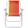 Kit 04 Cadeiras de Praia Tramontina Samoa Alta em Alumínio com Assento Laranja e Amarelo 92900001 - 4