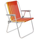 Ver imagem 2 de Kit 04 Cadeiras de Praia Tramontina Samoa Alta em Alumínio com Assento Laranja e Amarelo 92900001