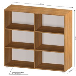 Estante para Livros Multiuso 6 Nichos 81cmx90cm Geórgia - 3