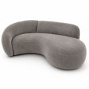 Ver imagem 5 de Sofá Zah 210 cm 3 Lugares Luxo Orgânico Curvo Bouclé Premium:Veludo Cinza Escuro