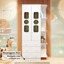 Ver imagem 7 de Guarda-roupa Infantil 85cm 2 Portas 3 Gavetas com Janelas e Prateleira Ezra 100% Mdf Espresso Móve