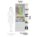Ver imagem 4 de Guarda-roupa Infantil 85cm 2 Portas 3 Gavetas com Janelas e Prateleira Ezra 100% Mdf Espresso Móve