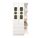 Ver imagem 2 de Guarda-roupa Infantil 85cm 2 Portas 3 Gavetas com Janelas e Prateleira Ezra 100% Mdf Espresso Móve