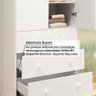 Guarda-roupa Infantil 85cm 2 Portas 3 Gavetas com Janelas e Prateleira Ezra 100% Mdf Espresso Móve - 9