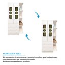 Ver imagem 6 de Guarda-roupa Infantil 85cm 2 Portas 3 Gavetas com Janelas e Prateleira Ezra 100% Mdf Espresso Móve