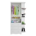 Ver imagem 3 de Guarda-roupa Infantil 85cm 2 Portas 3 Gavetas com Janelas e Prateleira Ezra 100% Mdf Espresso Móve