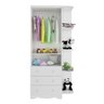 Guarda-roupa Infantil 85cm 2 Portas 3 Gavetas com Janelas e Prateleira Ezra 100% Mdf Espresso Móve - 3