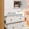 Guarda-roupa Infantil 85cm 2 Portas 3 Gavetas com Janelas e Prateleira Ezra 100% Mdf Espresso Móve - 9