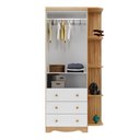 Ver imagem 3 de Guarda-roupa Infantil 85cm 2 Portas 3 Gavetas com Janelas e Prateleira Ezra 100% Mdf Espresso Móve