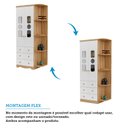 Ver imagem 6 de Guarda-roupa Infantil 85cm 2 Portas 3 Gavetas com Janelas e Prateleira Ezra 100% Mdf Espresso Móve