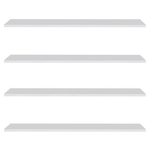 Prateleira Flutuante de Quarto Adulto Kit 4 Suporte Invisível 68cm Yara Branco - Lumil Lumil Móveis