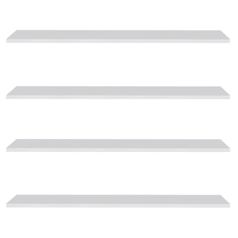 Prateleira Flutuante de Quarto Adulto Kit 4 Suporte Invisível 68cm Yara Branco - Lumil Lumil Móveis