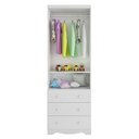 Ver imagem 3 de Guarda-roupa Infantil 61,7cm 2 Portas 3 Gavetas com Janelas sem Pés Ezra 100% Mdf Espresso Móveis