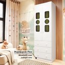 Ver imagem 7 de Guarda-roupa Infantil 61,7cm 2 Portas 3 Gavetas com Janelas sem Pés Ezra 100% Mdf Espresso Móveis