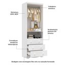 Ver imagem 5 de Guarda-roupa Infantil 61,7cm 2 Portas 3 Gavetas com Janelas sem Pés Ezra 100% Mdf Espresso Móveis