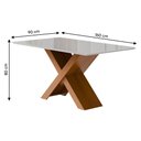 Ver imagem 3 de Mesa de Jantar com Vidro 6 Lugares Multimóveis Cr50237 Cinamomo/off White